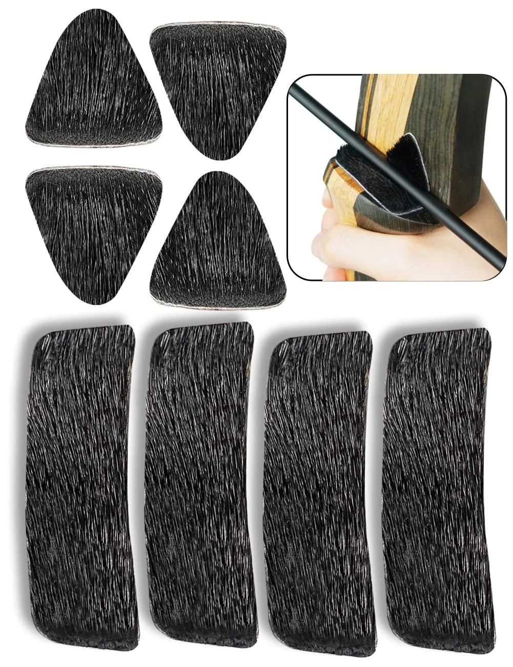 4 Pairs Archery Arrow Rest for Recurve Bow (Black)