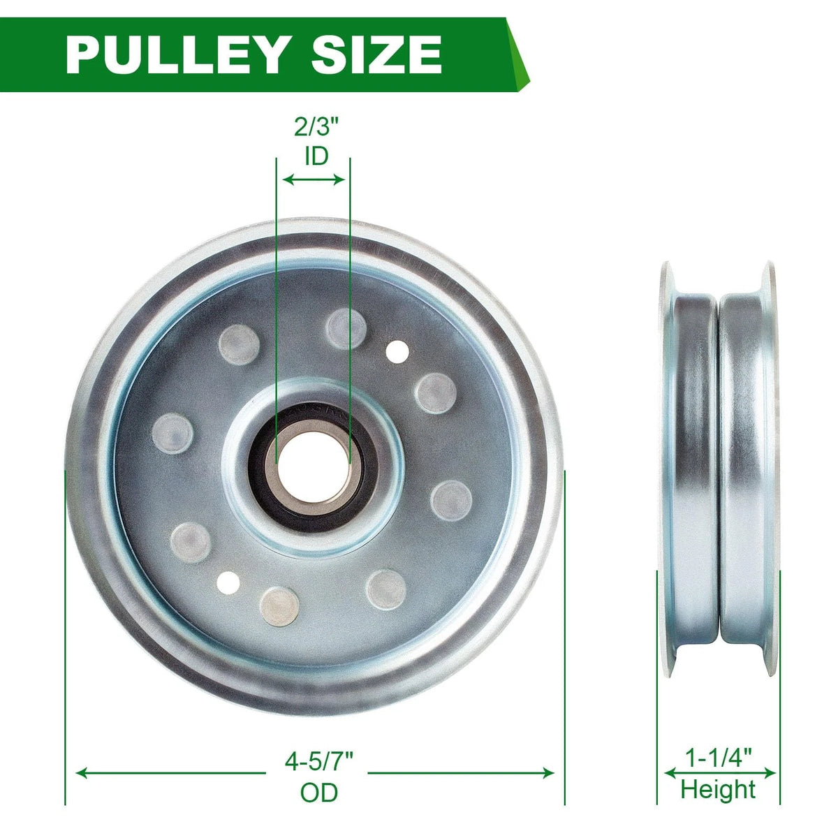 Flat Idler Pulley 2 Pack for Zero Turn Mower