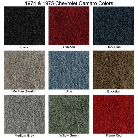 Set of 2 Cutpile Carpets for Chevy Camaro (1974–1975) 19439-74-830