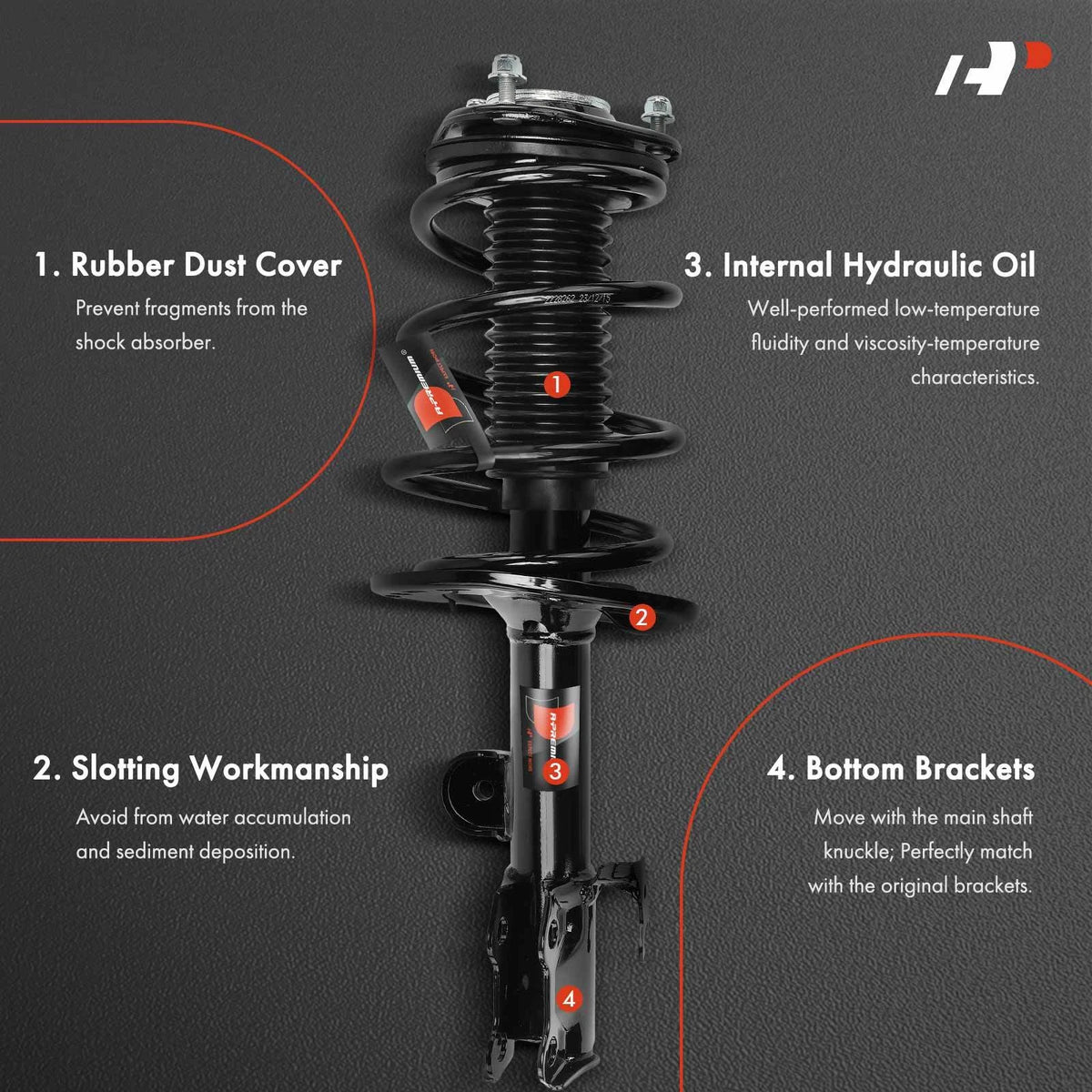 Front Strut w/ Coil Springs Assembly for Lexus NX300 NX200t (2018–2021) 18920613, 18920612, 3333524L, 3333524R