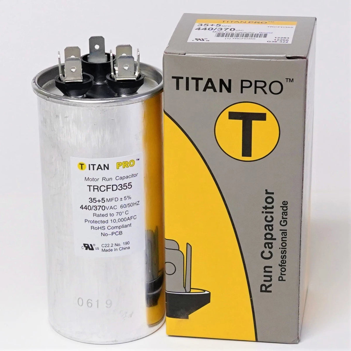 Dual Motor Run Capacitor for HVAC Systems (35/5 MFD, 440/370 Volts)
