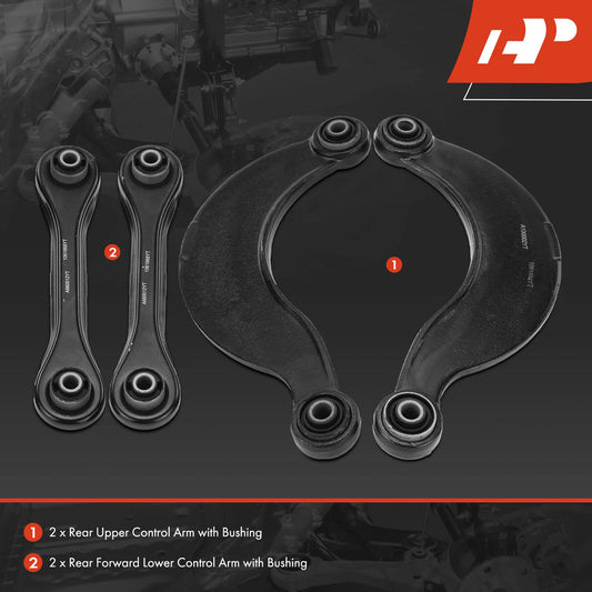 Set of 4 Rear Control Arms for Ford Focus (2000–2018), C-Max (2013–2018), Mazda 3, 5, Volvo - 1061668, 1100983, 1105524, 1231455, 3M515K743AC, 98AG5K743AF, TC1262, TC2000