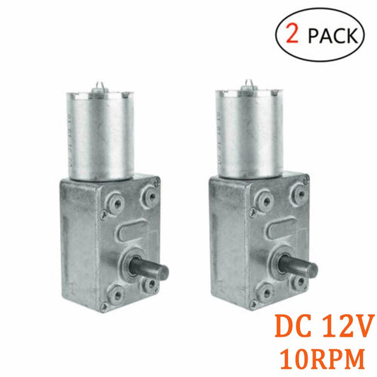 2X DC 12V 10RPM Torque Turbo Worm Geared Motor Low Speed Micro-Turbine