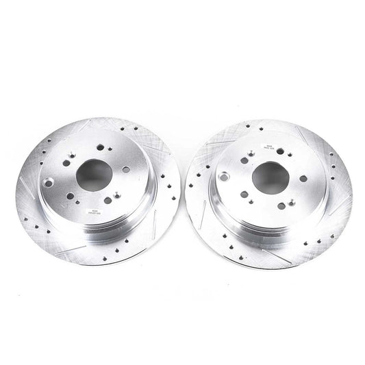 2X Powerstop Brake Discs Rear for Acura RDX, Honda CR-V (2006–2018) JBR1158XPR