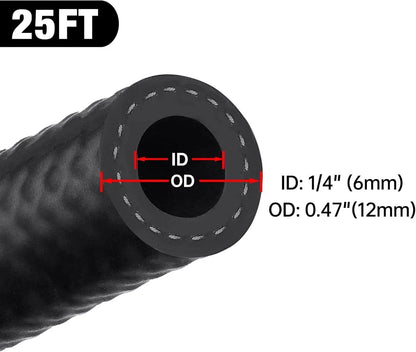 1/4 Fuel Hose Line for (SAE 30R7, 25FT, 300PSI)