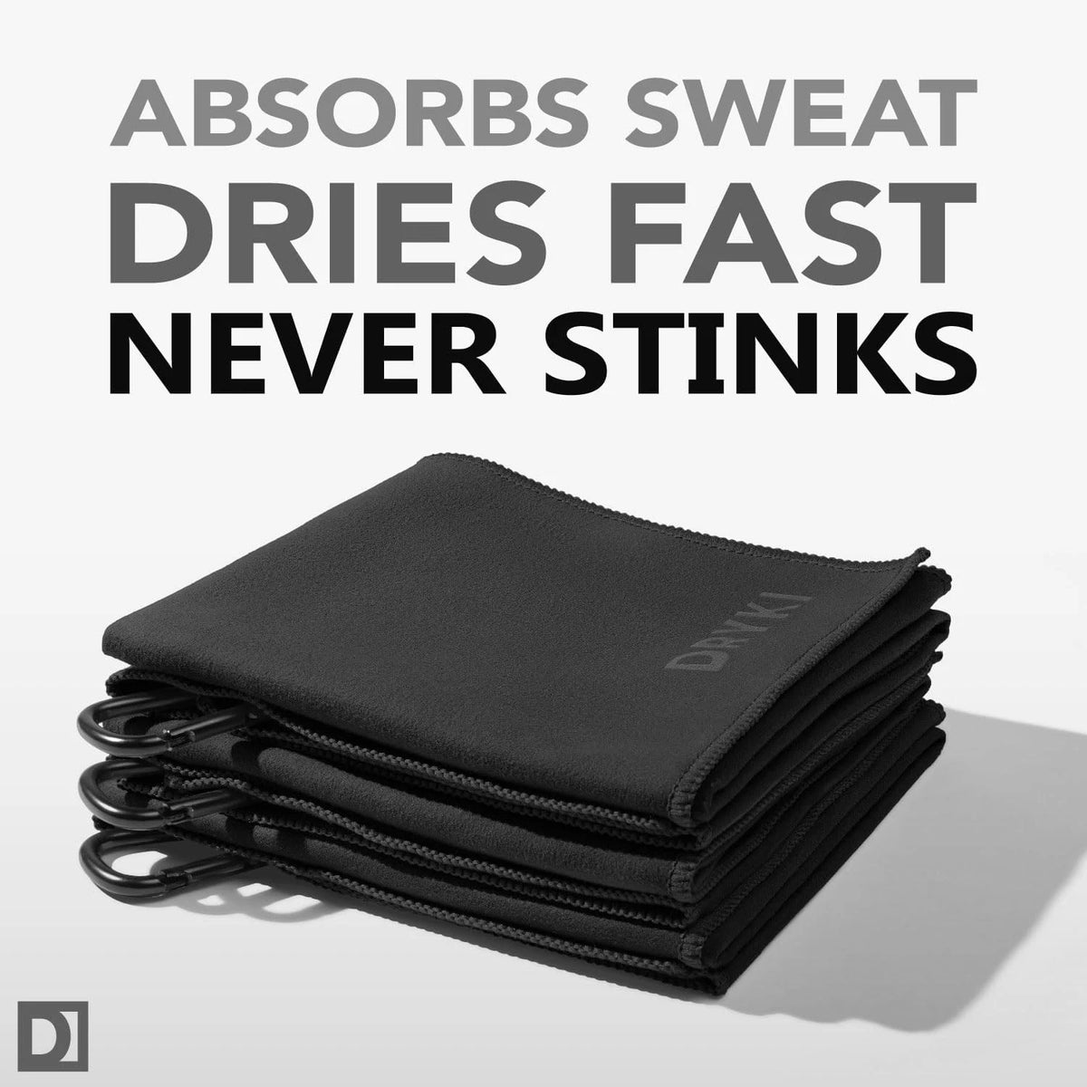 3 Pack Sweat Absorbing Handkerchiefs 15" x 15" Black