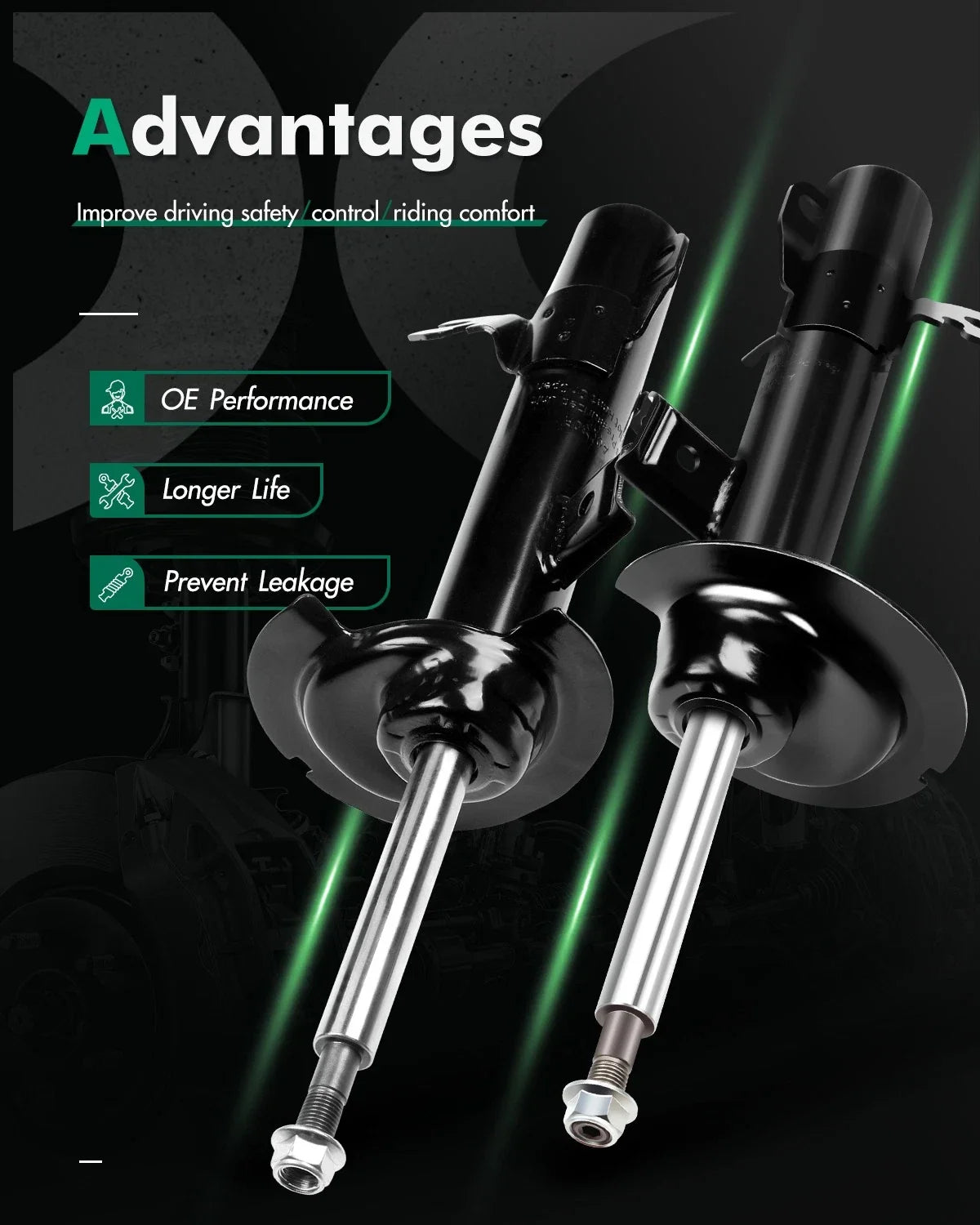 Pair of Front Struts Shocks Absorbers for Mini Cooper (2002–2006)