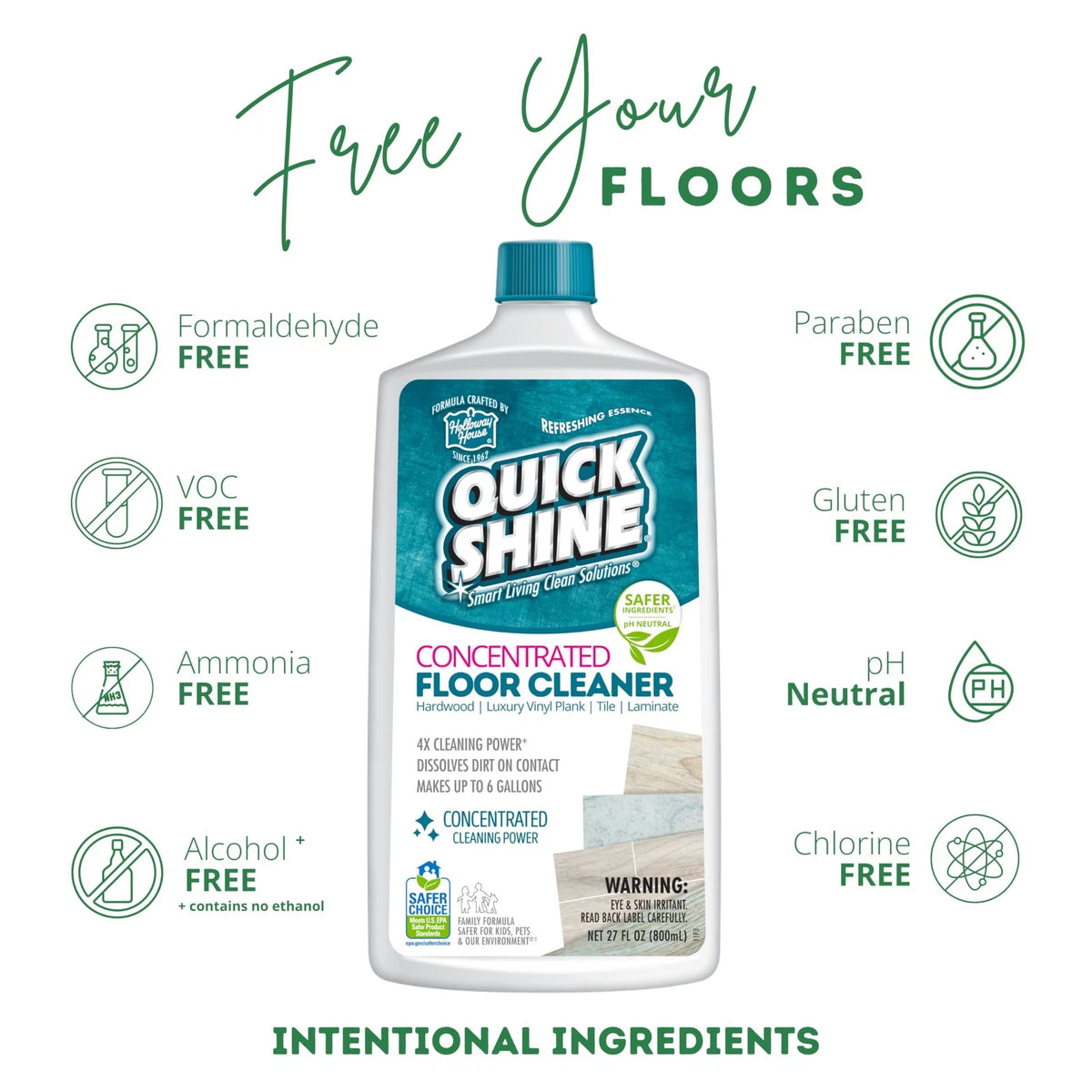 Quick Shine Multi Surface Floor Cleaner for Various Surfaces (Pack of 1)