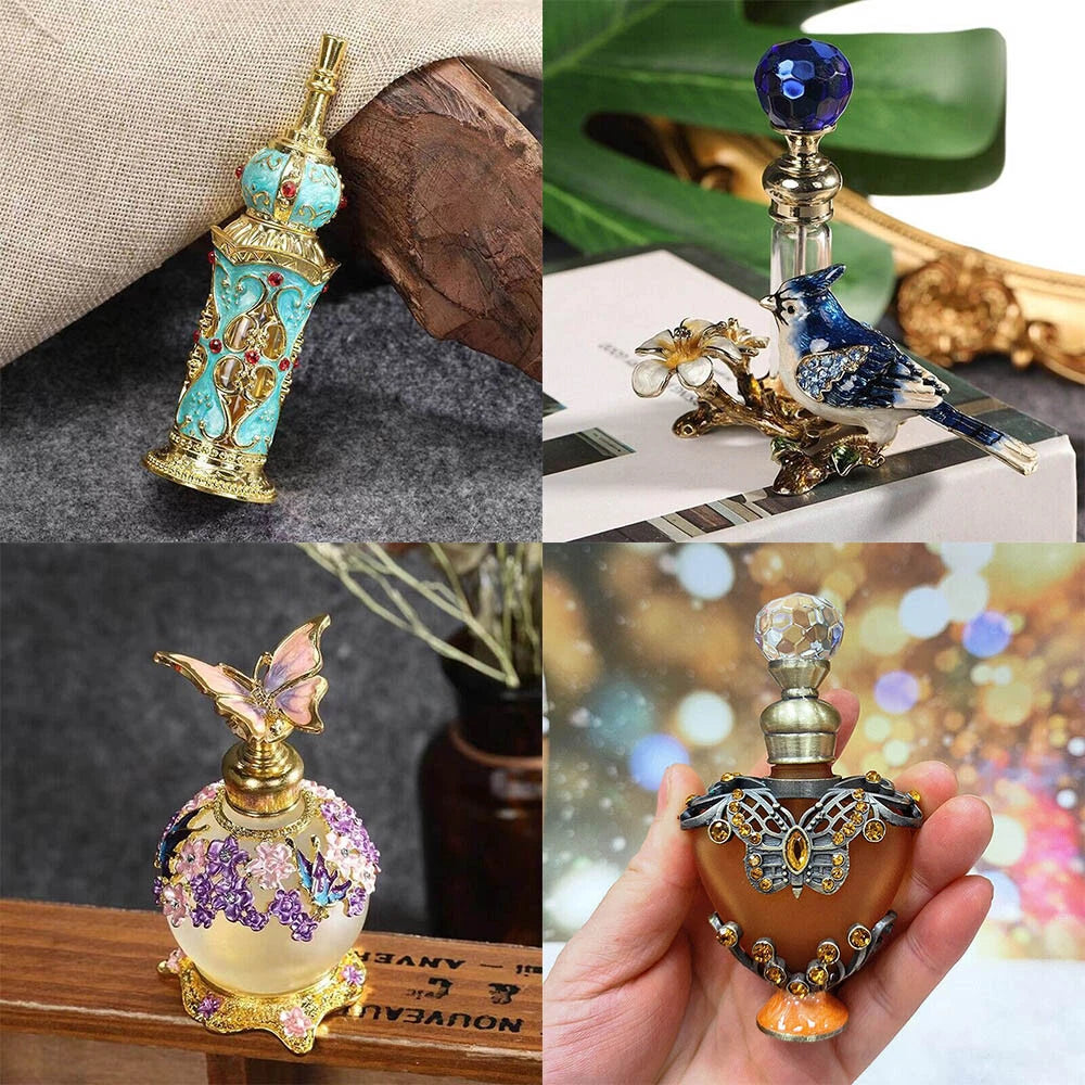 Retro Vintage Perfume Bottle for Essential Oils (Reusable)