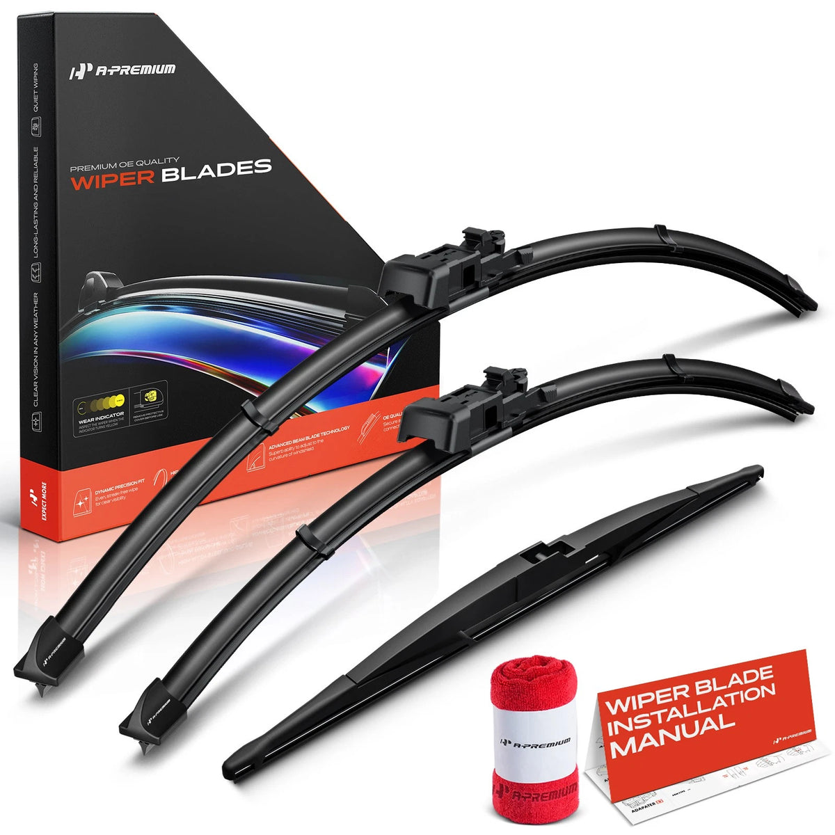 Set of 3 Windshield Wiper Blades for Lexus RX350 RX450h (26", 21", 16")