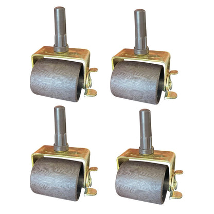Set of 4 Heavy Duty Metal Bed Frame Wheels with Socket Sleeve - Dark Brown