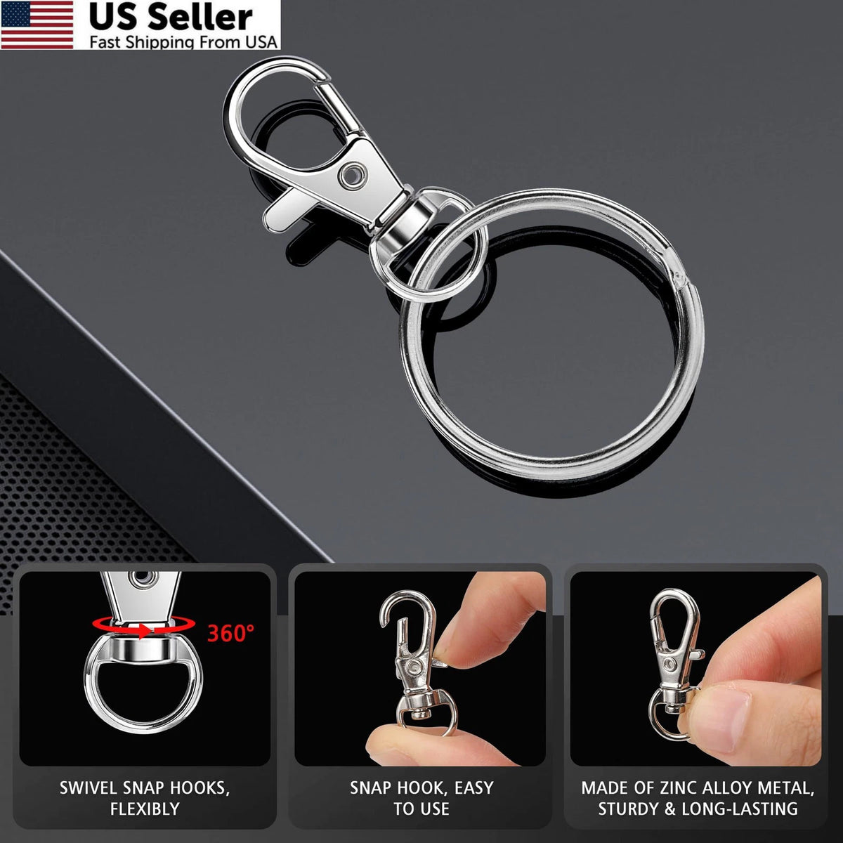50 PCS Keychain Making Kit with Lobster Claw Clasps