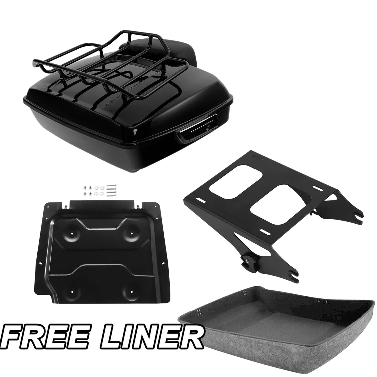 Backrest Pad Mount Rack Base Plate - Chopped for Harley Touring 2014-2026