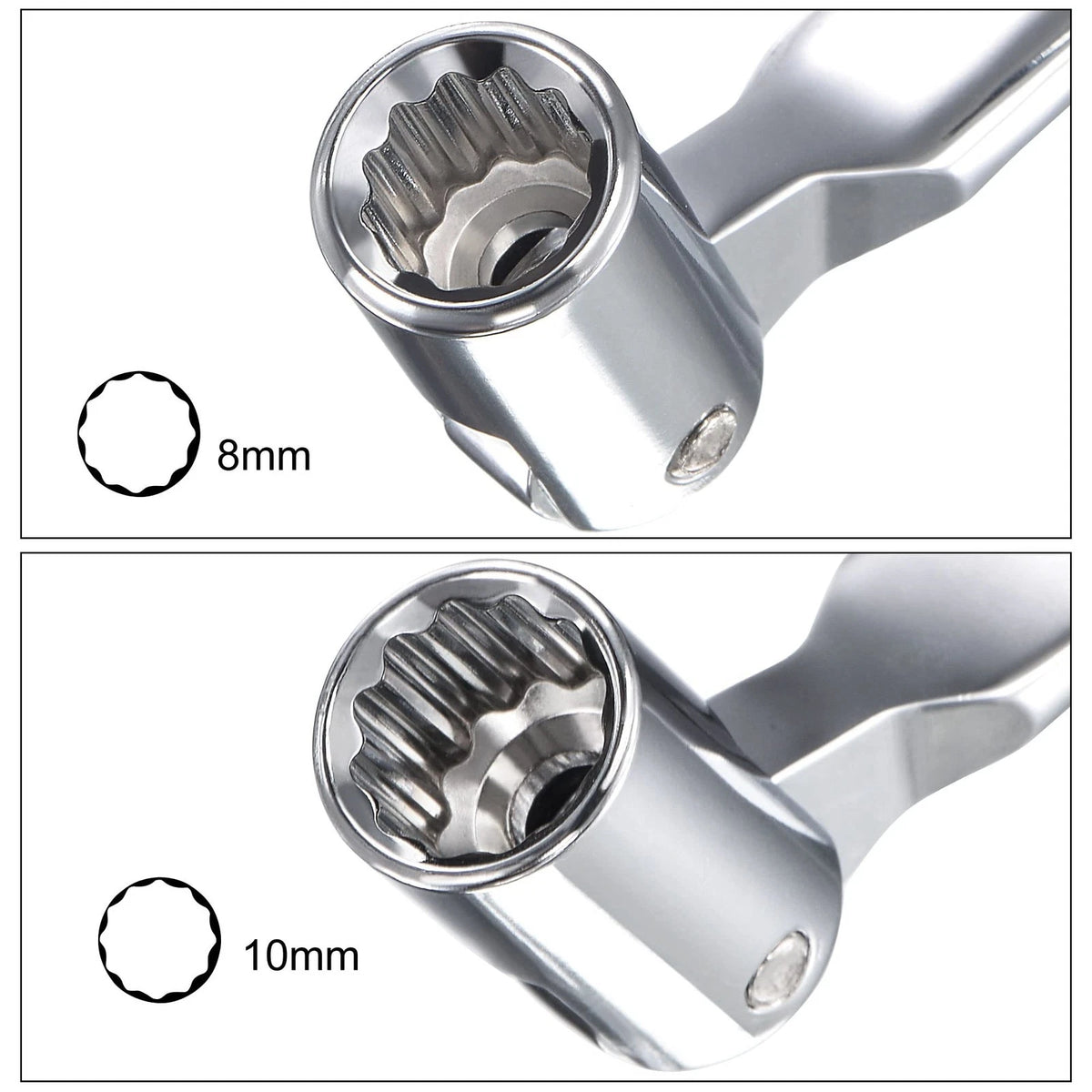 8mm x 10mm Flexible Head Socket Wrench for Automotive Use