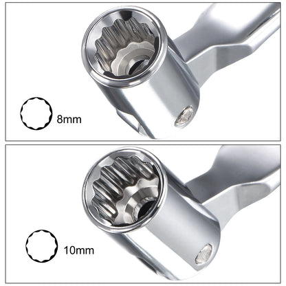 8mm x 10mm Flexible Head Socket Wrench for Automotive Use