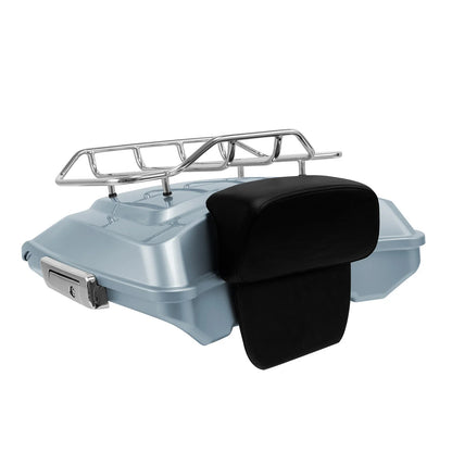 Silver Razor Trunk Backrest Top Rack for Harley Touring (2014–2024)