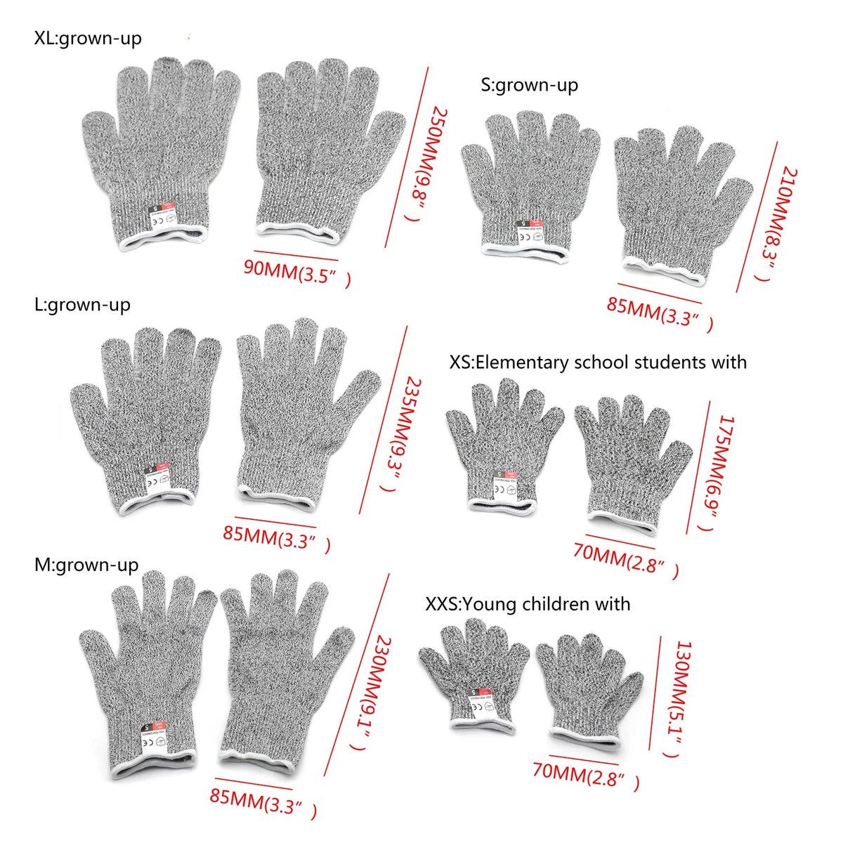 Level 5 Cut Resistant Gloves - 1 Pair for Kitchen Use