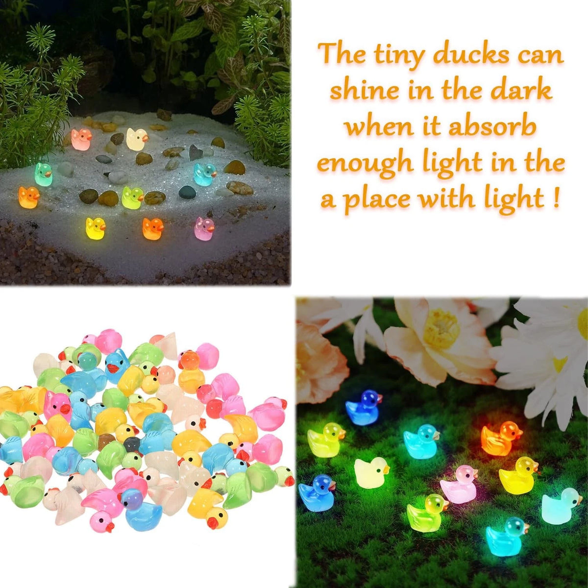 60 Pcs Mini Resin Ducks for