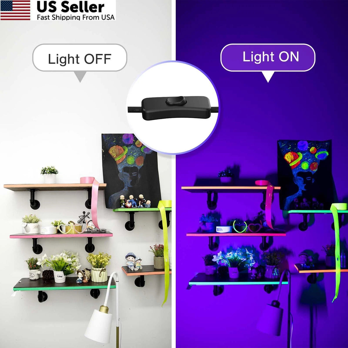 40W LED Black Light Bar for Glow Party