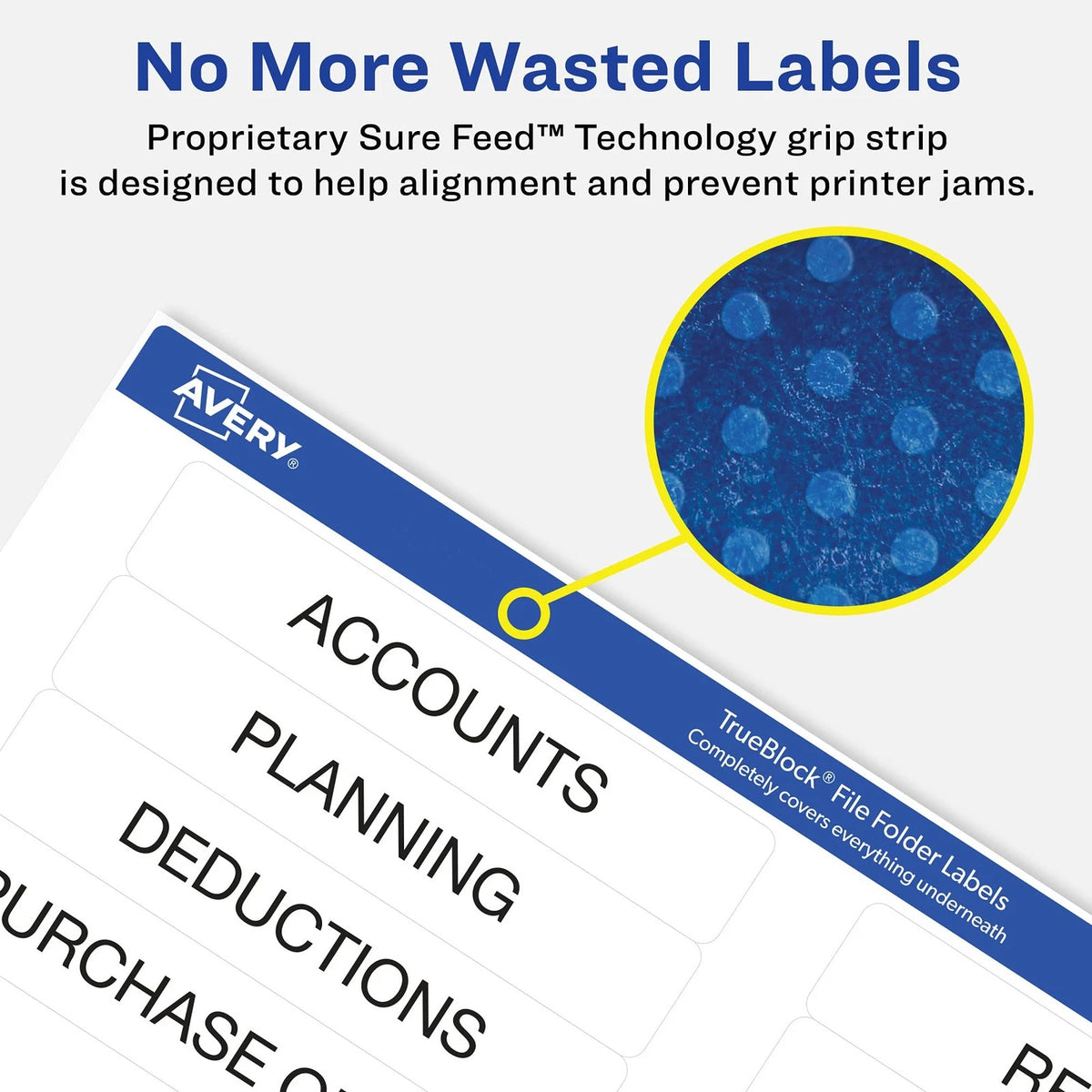 File Folder Labels, 2/3" x 3-7/16", White, TrueBlock Technology