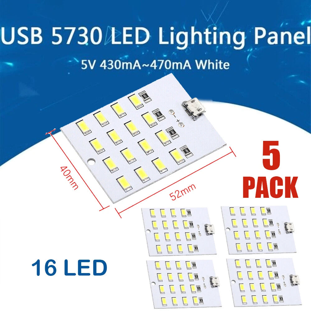 5Pcs White LED Lighting Panel for Emergency Use (2016–2023)
