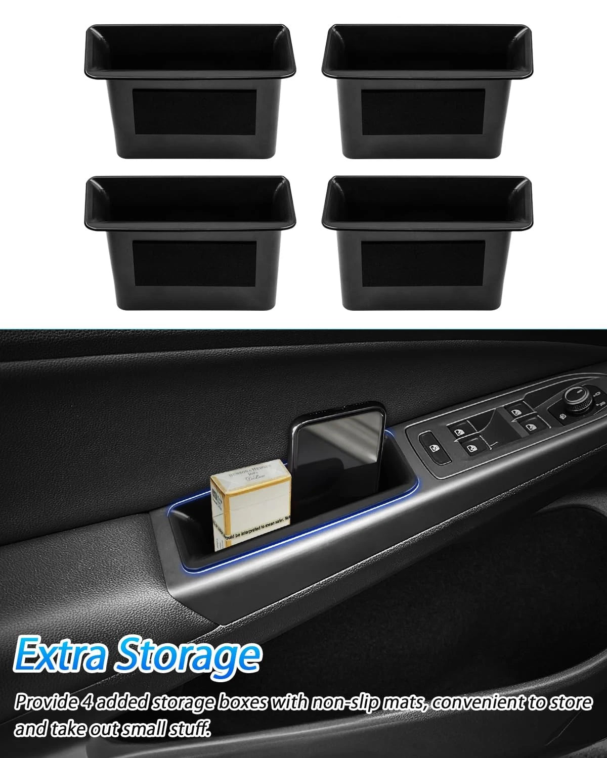 Door Side Organizer Tray for VW Golf (2022–2026) Black