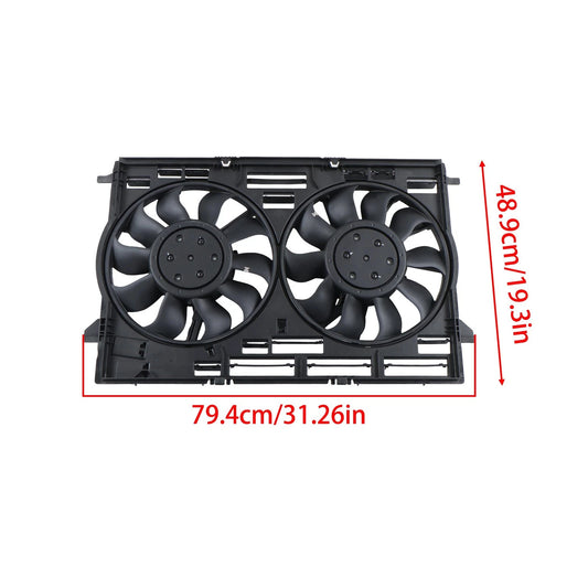 Radiator Condenser Cooling Fan Assembly for Audi Q5 SQ5 (2018–2023) BCK77077K, 80A121207A, 80A959455E