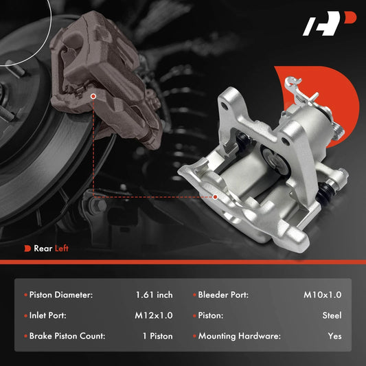 Rear Left Disc Brake Caliper w/Bracket for Audi TT Quattro (2008–2015) SC7839