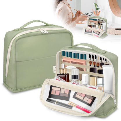 Large Pencil Case Portable Organizer Makeup Bag with Handle - 3 Colors