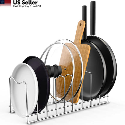10-Tier Lid Organizer Rack for Pot Storage (1 Pack)