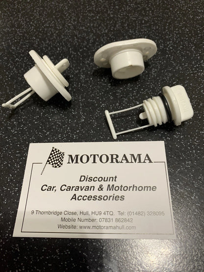 2X Transom Drain Plugs Single Screw Type for Boat (White)