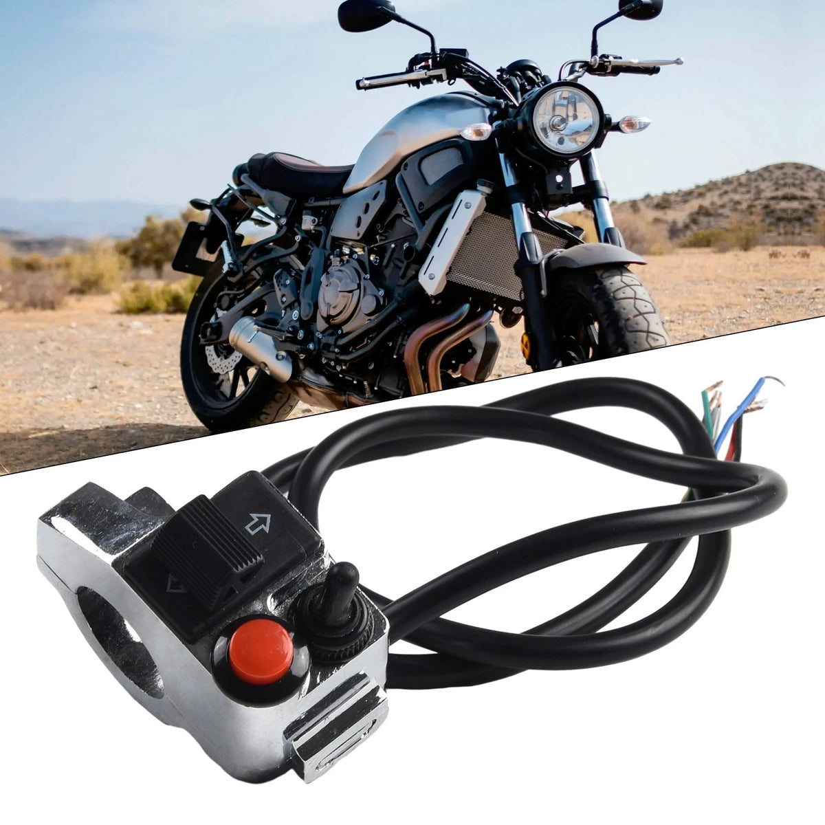 Handlebar Switch for Motorcycle (50cm Cable, 7/8")