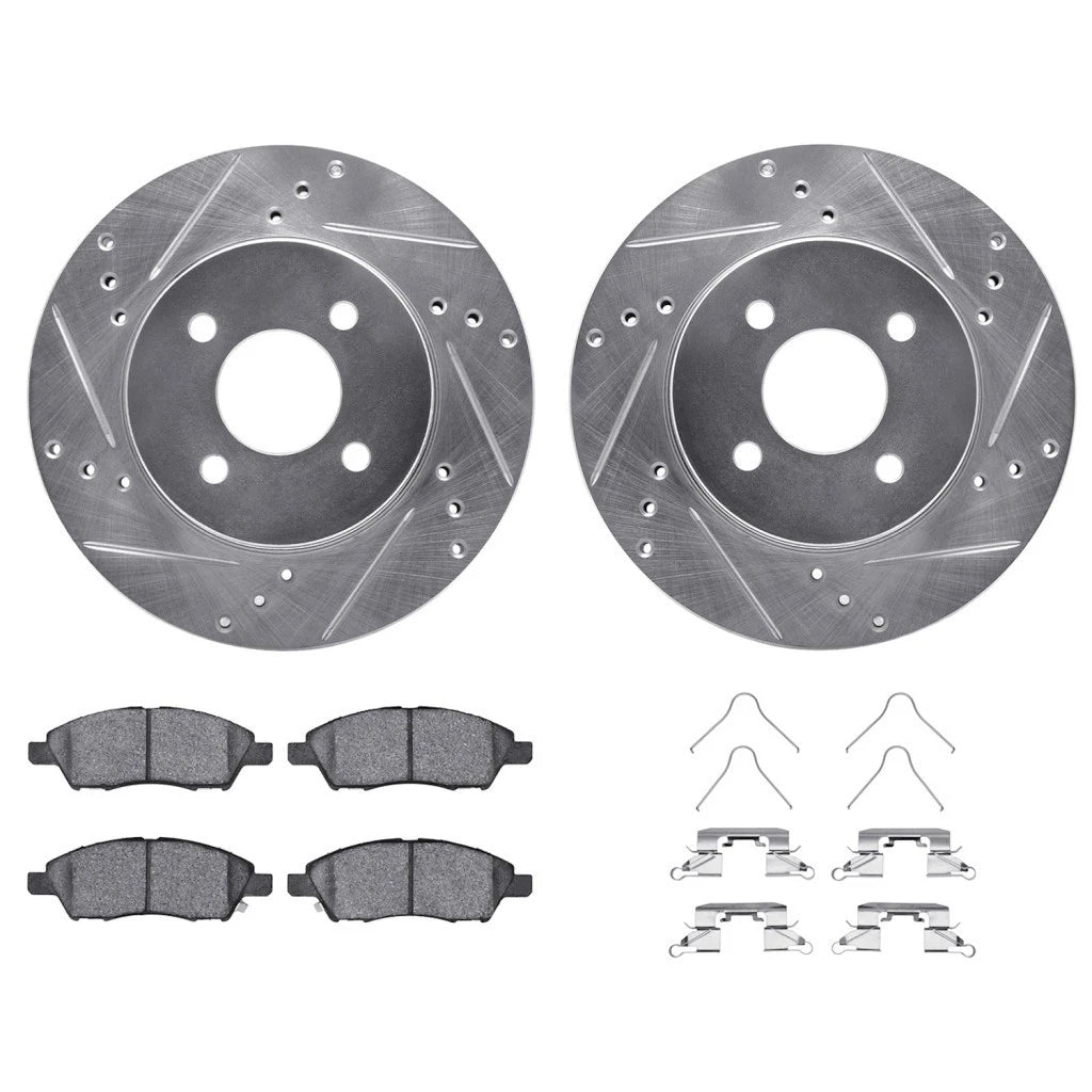 Rotor Set Front for Nissan Micra (2015–2019) ALX-PAU-DF-7512-67072-CLA2, Drilled and Slotted