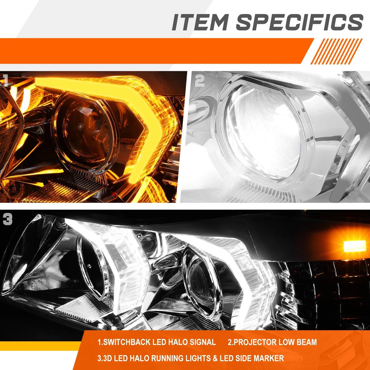 Switchback Signal LED DRL Projector Headlight for BMW 3-Series (2009-2012)