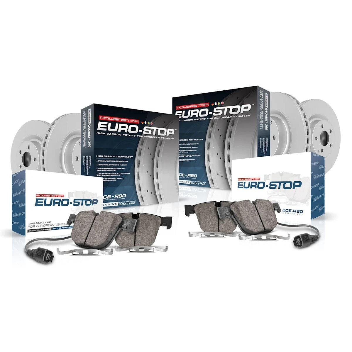 Set of 4 Powerstop Brake Disc and Pad Kits for Mercedes-Benz CLS500 (2006) ESK6598