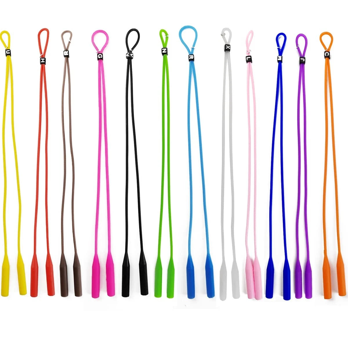 24PCS Adjustable Silicone Glasses Straps - Multicolored