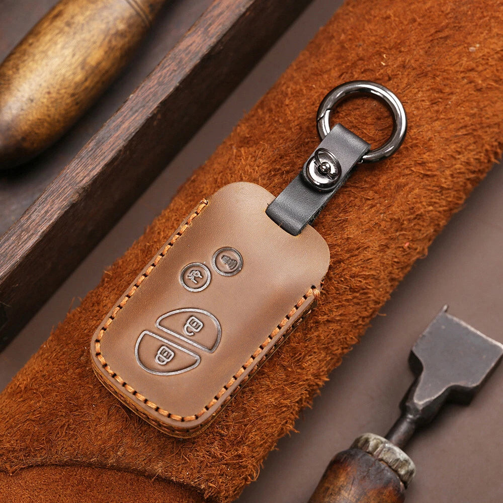 Brown Leather Key Fob Case Cover for Lexus ES RX LX GS ES350 IS250 RX350