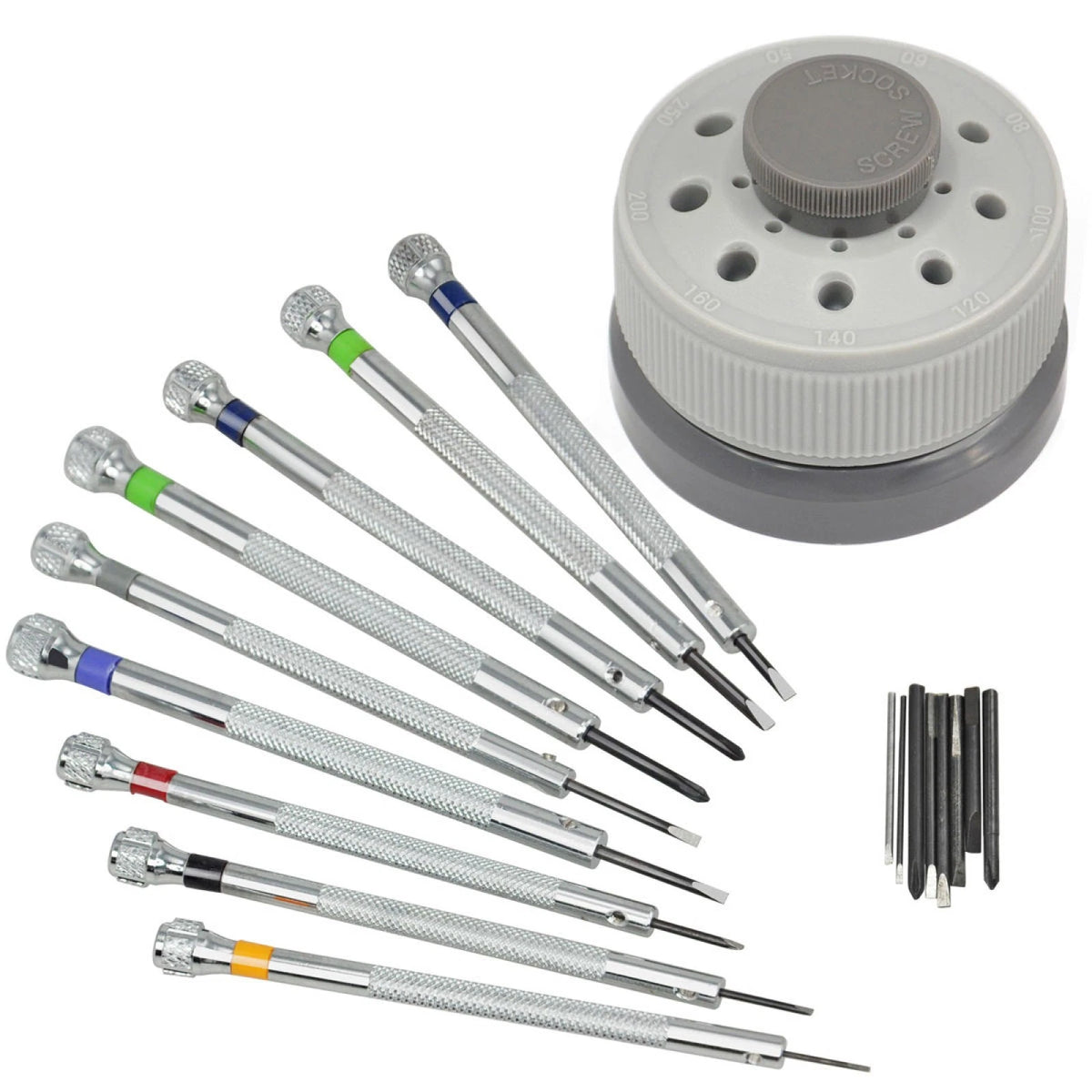 9-Pack Precision Screwdriver Set for Watchmaking (0.8mm-2.0mm)