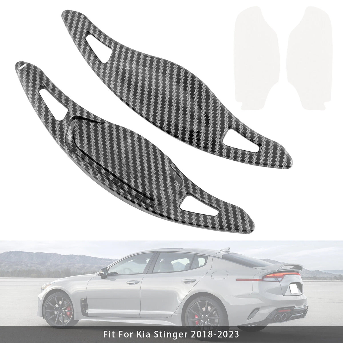 Carbon Look Paddle Shifter Extensions for Kia Stinger (2018–2023)