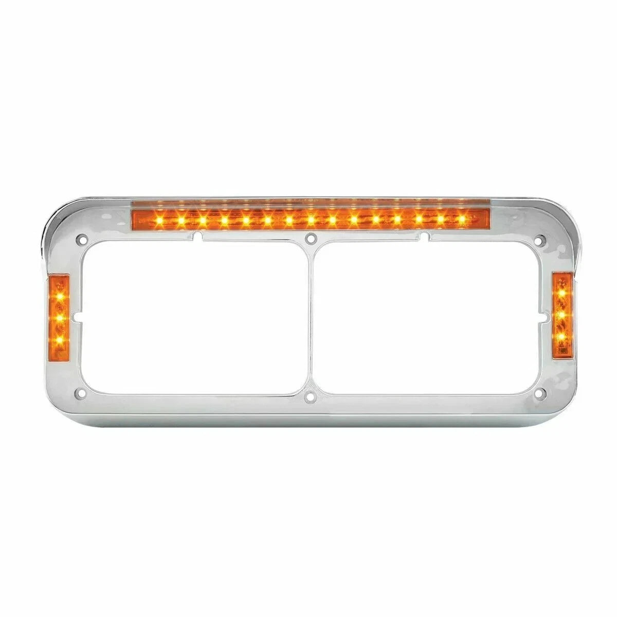 Set of 2 Dual Rectangular 4X6 Headlight Bezels for (87595) Chrome LED
