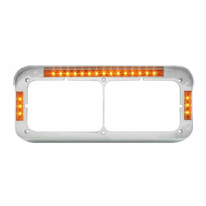 Set of 2 Dual Rectangular 4X6 Headlight Bezels for (87595) Chrome LED