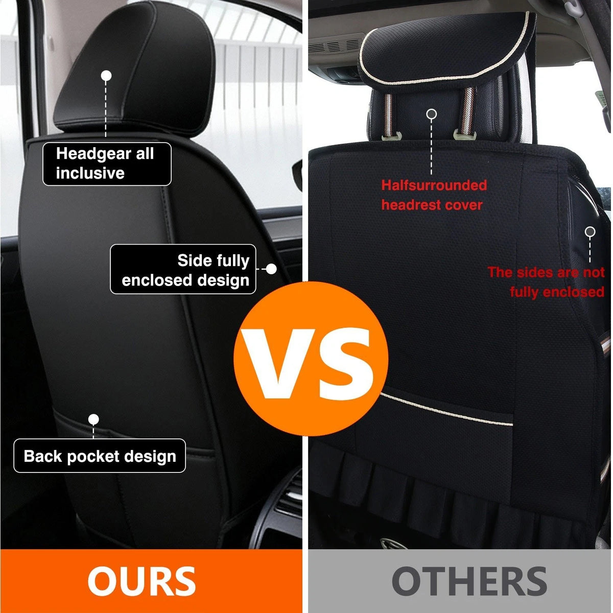 Leather Car Seat Covers for Toyota (Full Set, 5-Seats)