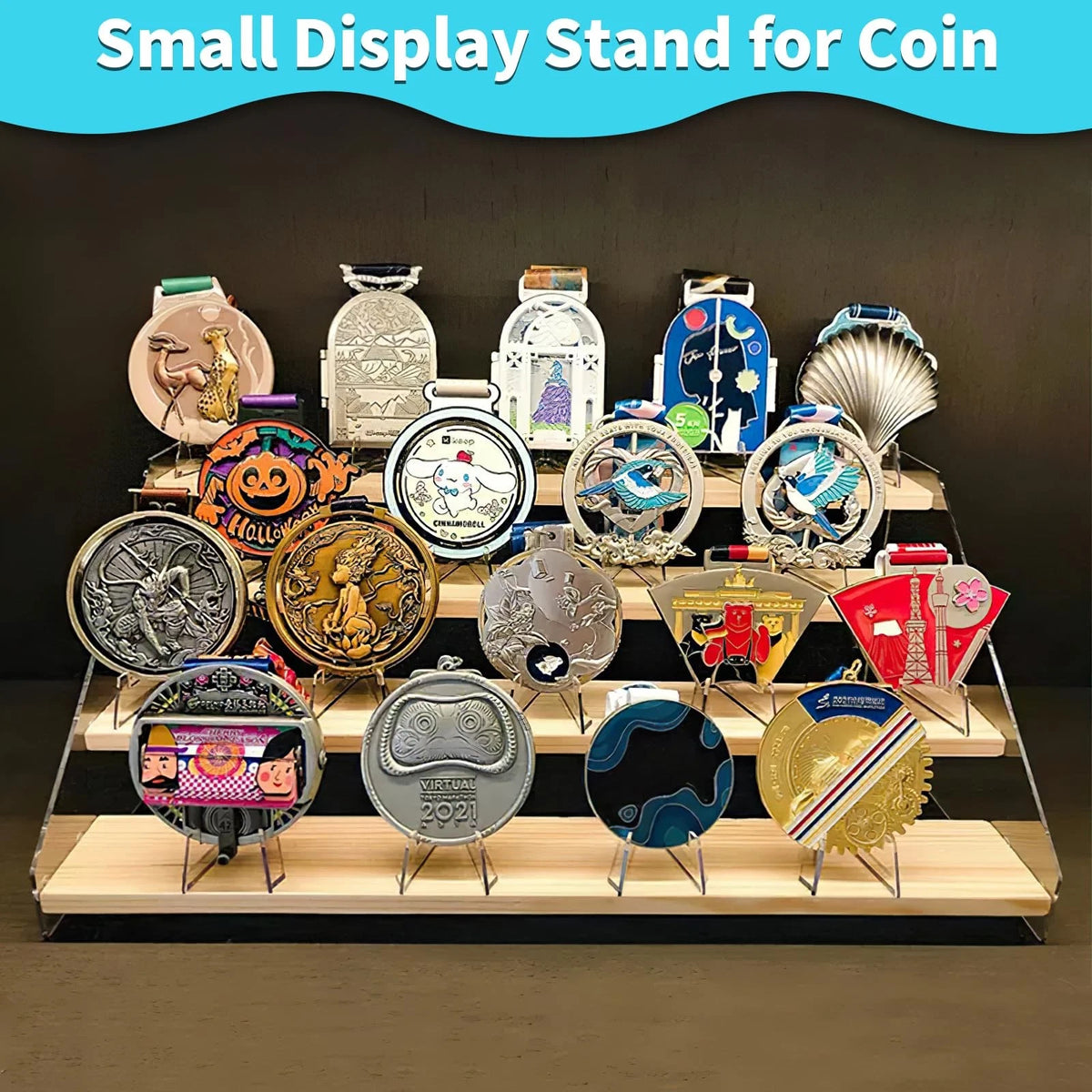 20 Pack Acrylic Card Display Stand for Graded Trading Coins
