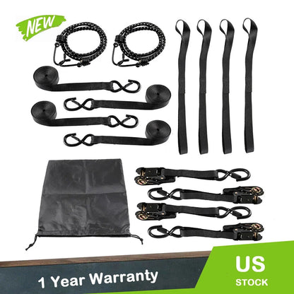 Cargo Moving Ratchet Tie Down Straps 4 Pack with S Hooks