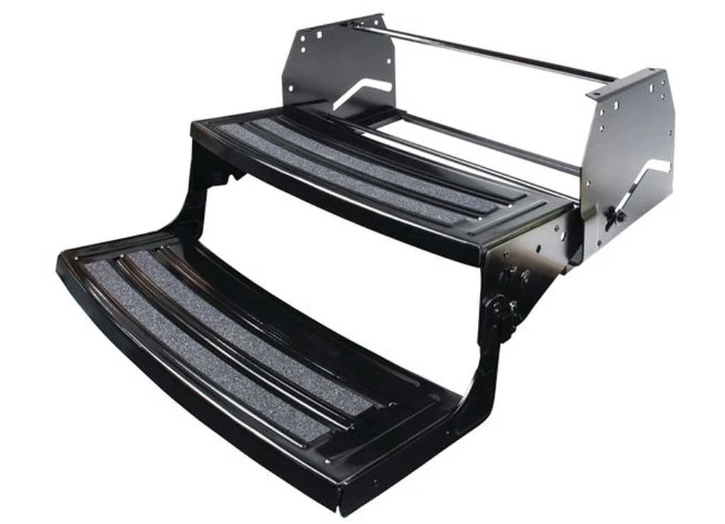 Lippert 432682 Radius Manual RV Step for RVs (24" Wide Double 8" Step)