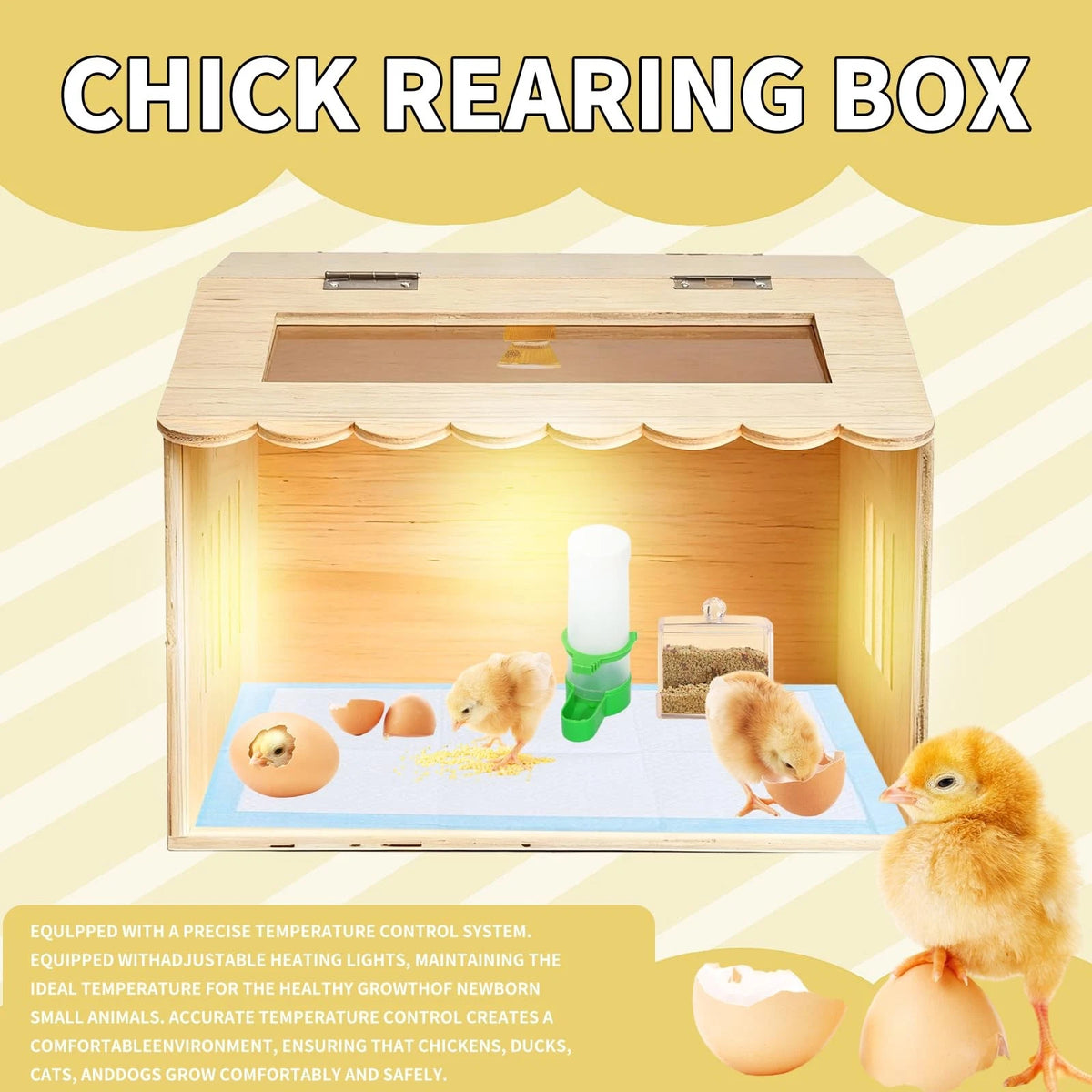 Wooden Chicken Brooder Box Kit (15.7 x 11.8 inches)
