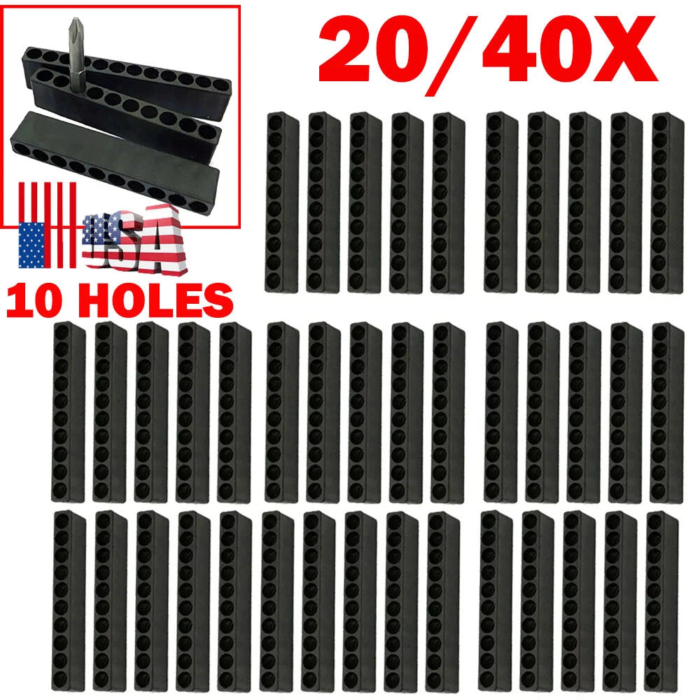 20x Screwdriver Bit Holders for Organizer with 10 Hole 1/4 Hex Shank