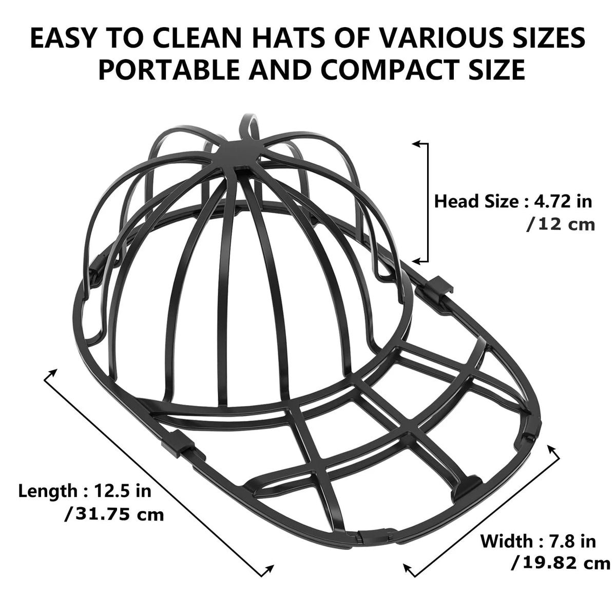 4X Hat Washer for Baseball Caps (Washing Machine Compatible)