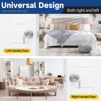 Keyed Entry Door Knob with Lock and Key for (1 Pack)