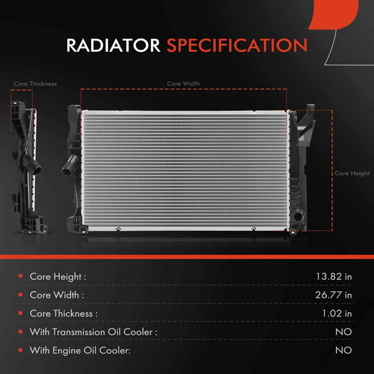 Radiator with Transmission Oil Cooler for Audi A4 Quattro Q5 S4 (2009–2016) - 8K0121251AA, 8K0121251Q, 8K0121251AL, 9A712125110, 60318